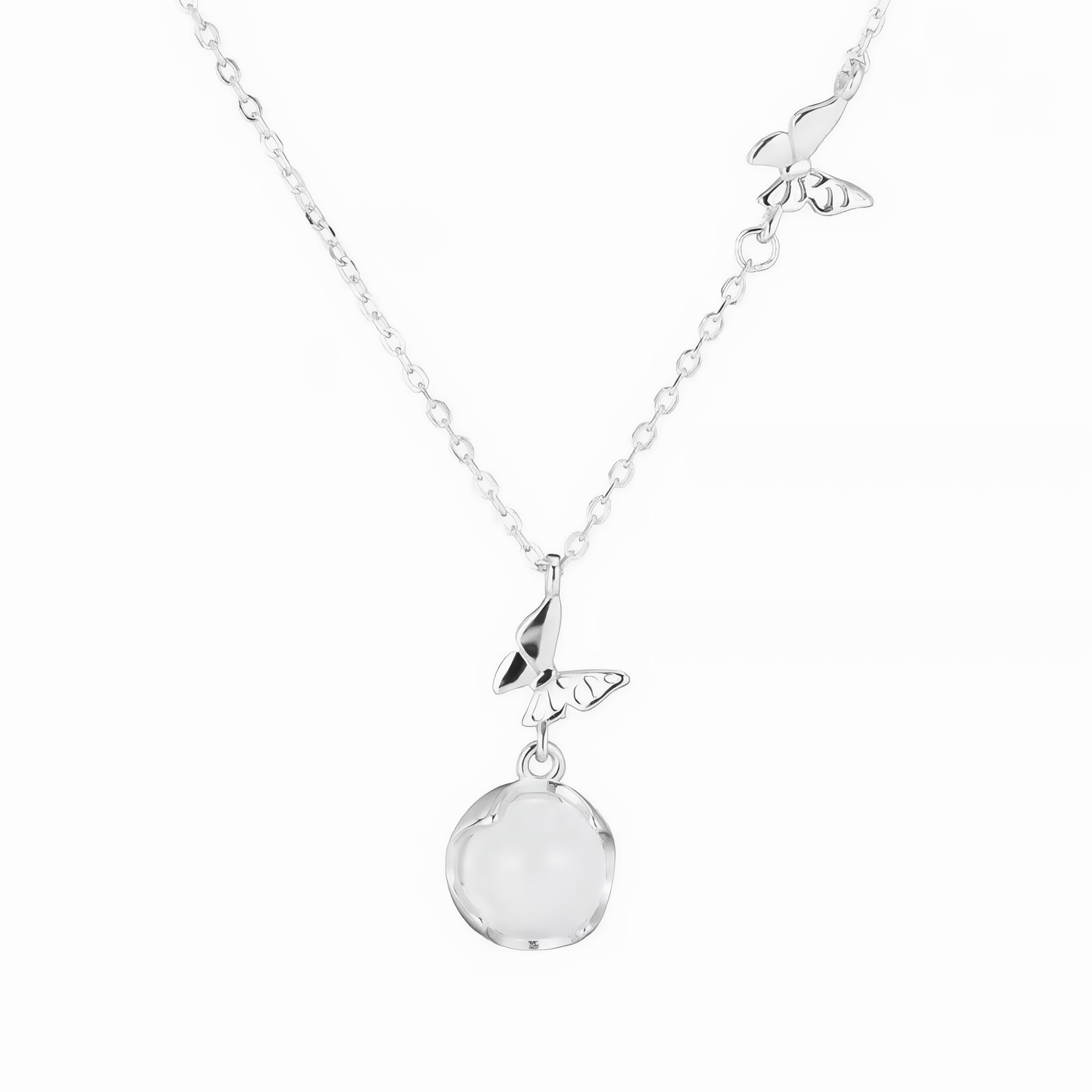 Whispers of Nature – Butterfly Pendant with Gem Drop - NAFALUXE
